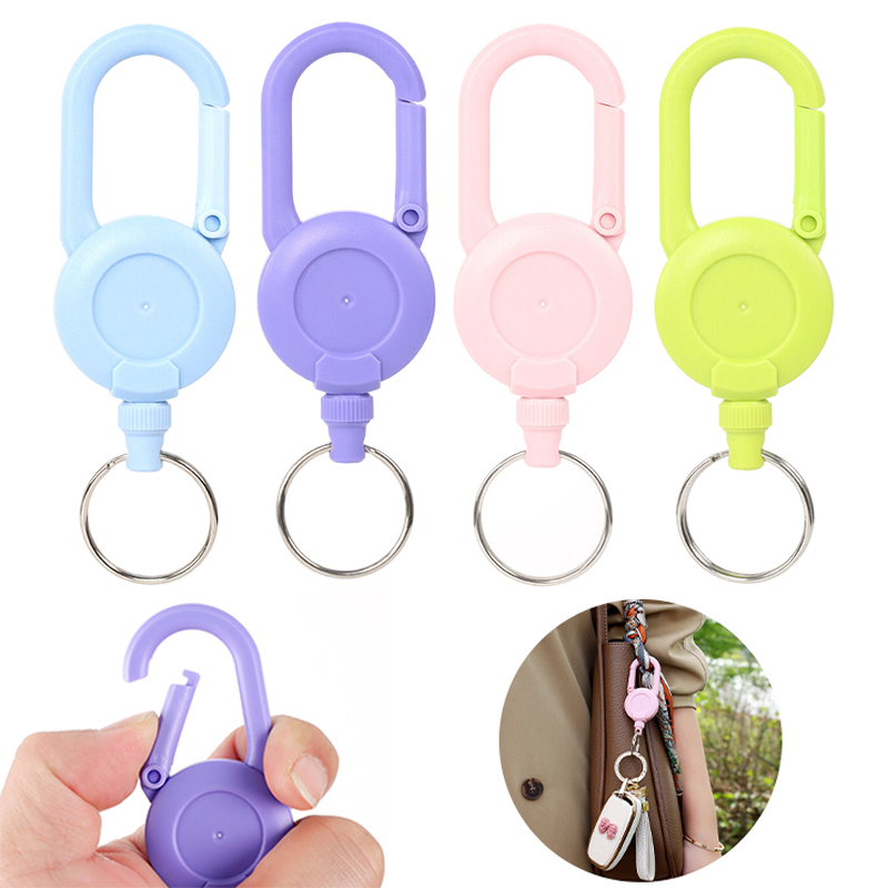 Conventional Reel - 1/2PCS Candy Color Retractable Keychain Outdoor